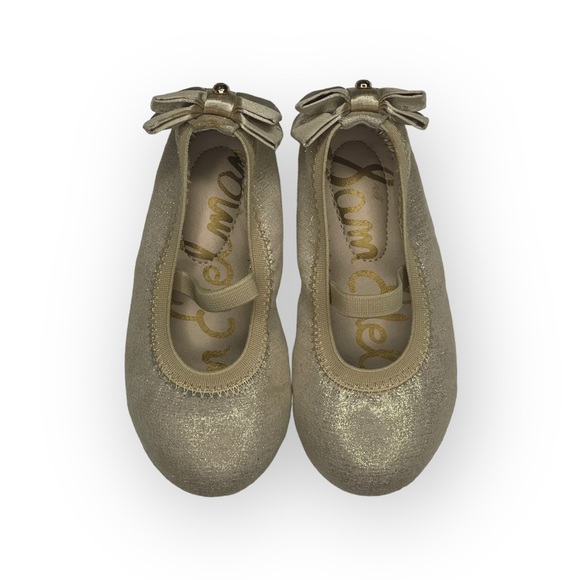 new Sam Edelman ❤︎ Bow Back Mary Jane Ballet Flats ❤︎ Glittery Gold ❤︎ 6 EU 22 - Picture 12 of 16